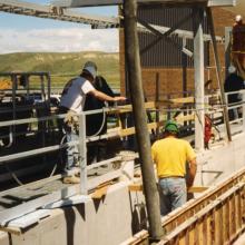 Concrete pour for tank