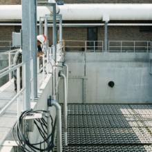 aeration tank with guardrails 