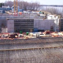 Aerial Overview of a Concrete Slab pour