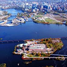 Lemieux Island Water Pollution Plant Aerial Overview
