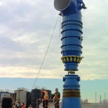 Craning large process pipe into place
