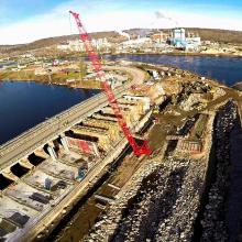 Aerial overview of Timiskaming Ontario Dam