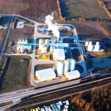 Aerial overview of Integrated Grain Processors Cooperative Ethanol Plant