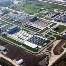 Aerial Overview of Waste Water Treatment Plant