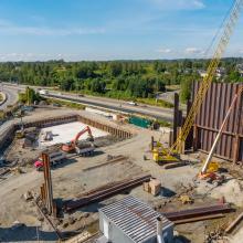 Golden Ears Pump Station and Storage Tank Excavation Set-up Overhead View