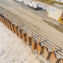 Golden Ears Pump Station and Storage Tank Overhead Shoring System View