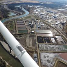 Aerial Overview of Red Deer wastewater treatment plant