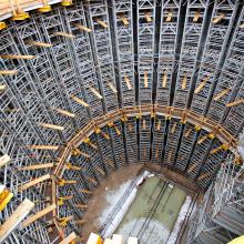 Large circular formwork for the Britannia Pumping Station Foundation